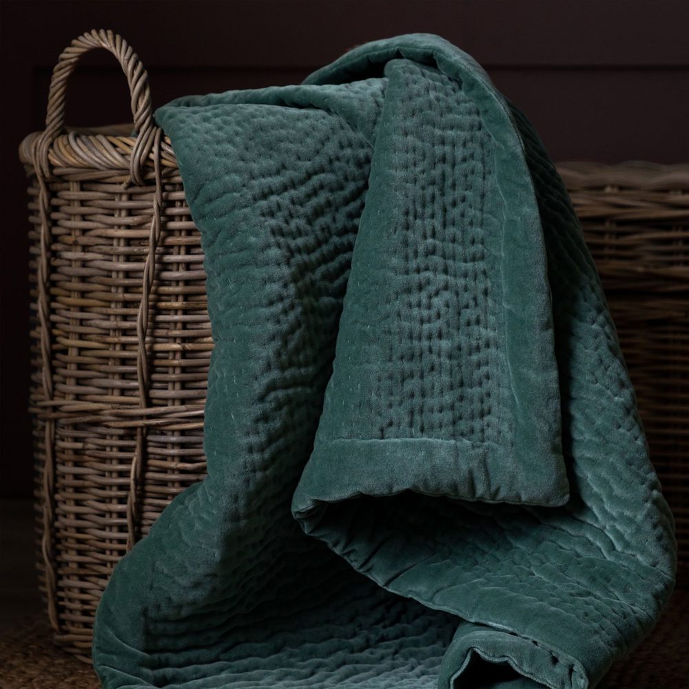 Lucy Velvet Quilted Throw